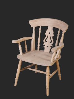 Farmhouse Fiddle Back Arm Chair