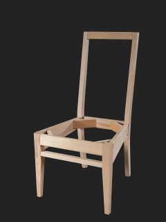 High Back Dining Chair with Slanted Rail